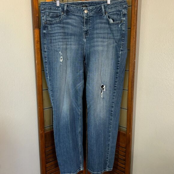 Lane Bryant Destressed Straight Leg Jeans Size 20 - Picture 1 of 11